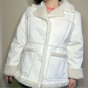 Mudd Brand Faux Fur Lined White Jacket